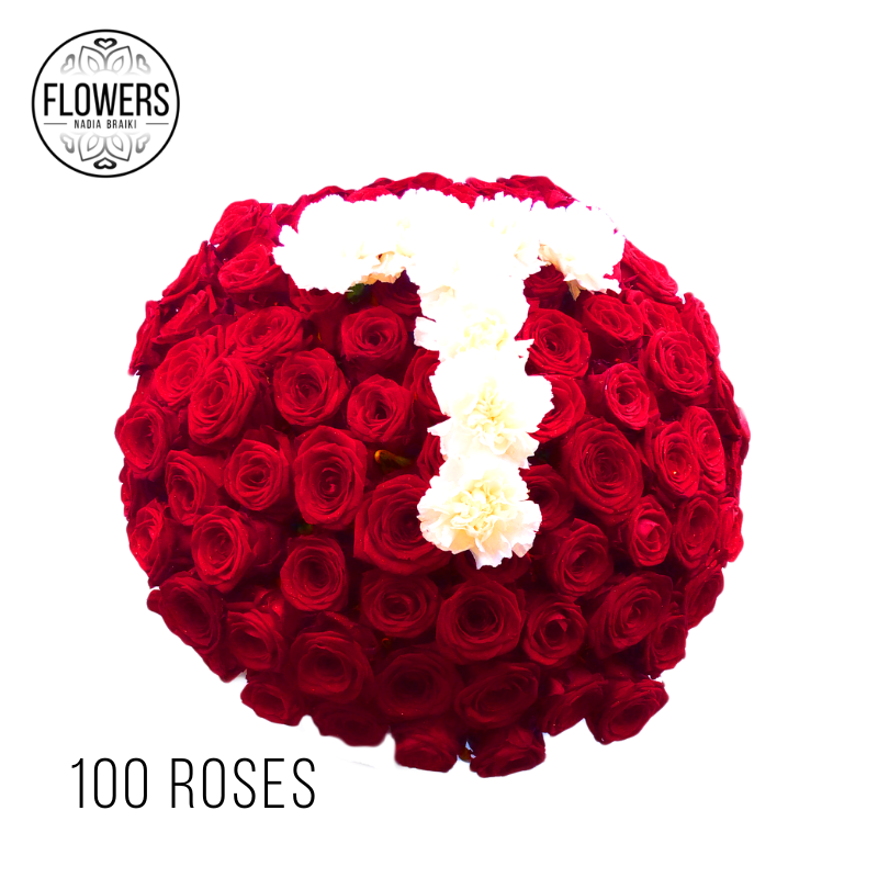 Bouquet 100 roses naturelles et lettre personnalisée | FLOWERS SHOP